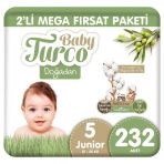 Baby Turco Doğadan No:5 Junior 232 Adet Bebek Bezi