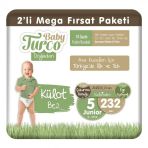 Baby Turco Doğadan No:5 Junior 232 Adet Külot Bebek Bezi