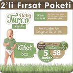 Baby Turco Doğadan No:5 Junior 58 Adet Külot Bebek Bezi