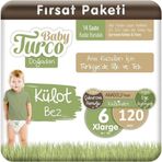 Baby Turco Doğadan No:6 Xlarge 120 Adet Külot Bebek Bezi