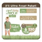 Baby Turco Doğadan No:6 XLarge 230 Adet Külot Bebek Bezi