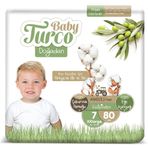 Baby Turco Doğadan No:7 XXLarge 80 Adet Bebek Bezi