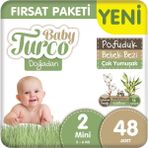 Baby Turco Doğadan Pofuduk No:2 Mini 48 Adet Bebek Bezi