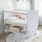 Baby When BW1030 - Sallanır Tekerlekli Sepet Bebek Beşik 50X90 Beyaz - 50 X 90 cm