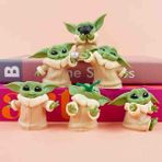 Baby Yoda 6'lı Figür Seti | Sevimli Dekoratif Heykel Biblo Süs Koleksiyon Aksesuar Mini Karakter Seti Hediyelik