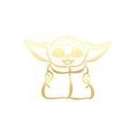 Baby Yoda Araba Stickeri 17X17 Cm Gold