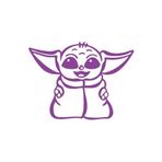 Baby Yoda Araba Stickeri 17X17 Cm Mor