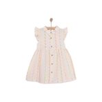 Baby Z BabyZ Kız Bebek Elbise Vintage Girl Bisiklet Yaka Kısa Kol Ekru