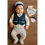 Baby Zuhu Laura Baby Erkek Bebek 5 Li Hastane Çıkışı Seti - Lacivert - Beyaz - 0 - 3 Ay