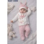 Baby Zuhu Tavşan Desenli Pembe Yenidoğan Hastane Çıkışı 10 Parça - Mor - 0 - 3 Ay