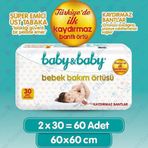 Baby&Baby Baby Baby Bebek Bakım Örtüsü 60x60 cm Alt Açma Bezi 30 lu x 2 Adet
