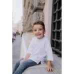 Babybek Collection Beyaz Oversize Çocuk T-Shirt Kız Çocuklar İçin Truvakar Kol Günlük Stil - 6 - 7 Yaş