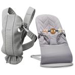 Babybjorn BB060246STM Bliss Petal Cotton Oyuncaklı ve Kanguru Mini 3D Cotton Jerse / Light Grey Ana Kucağı