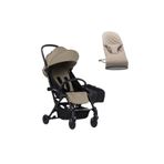 BabyBjörn Bliss Ana Kucağı Woven Sand Grey & Bumprider Connect³ Bebek Arabası Black-Sand - Yan Düzen