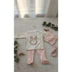 Babycan Kız Bebek Happybunny Hastane Çıkışı Üçlü - Pembe - Krem - 0 - 3 Ay