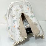 Babycity Pamuk Müslin Çok Amaçlı Çift Katlı Müslin Puset Örtüsü ve Minderi - 0 - 13 kg - Bej