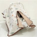 Babycity Pamuk Müslin Çok Amaçlı Çift Katlı Müslin Puset Örtüsü ve Minderi - 0 - 13 kg - Beyaz