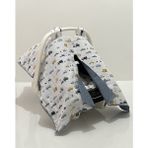 Babycity Pamuk Müslin Çok Amaçlı Çift Katlı Müslin Puset Örtüsü ve Minderi - 0 - 13 kg - Mavi