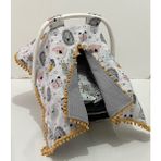 Babycity Pamuk Müslin Çok Amaçlı Çift Katlı Müslin Puset Örtüsü ve Minderi - 0 - 13 kg - Somon