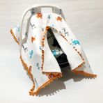 Babycity Pamuk Müslin Çok Amaçlı Çift Katlı Müslin Puset Örtüsü ve Minderi - 0 - 13 kg - Turuncu