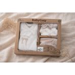Babycosy 5 Parça Yenidoğan Bebek Seti – %100 Organik Pamuk Hastane Çıkışı Kız Bebek Kıyafetleri - Ekru