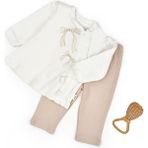 BabyCosy Organic Wear Bebek Alt Üst Takım %100 Organik Pamuk , Bebek - Yenidoğan- CSY8155 - Taş - 18 - 24 Ay