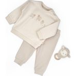 BabyCosy Organic Wear Bebek Alt Üst Takım %100 Organik Pamuk , Bebek - Yenidoğan- CSY8184 - Ekru - 12 - 18 Ay