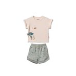 BabyCosy Organic Wear Bebek Kısa Kollu Tişört ve Pantolon Takımı, %100 Pamuk, Bebek ve Yenidoğan Serisi - CSY8209