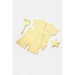 BabyCosy Organic Wear Bebek Şort ve Tişört Takımı, %50 Bambu - %50 Organik Pamuk, Bebek ve Yenidoğan Serisi - CSYB9041 - Sarı - 3 - 6 Ay