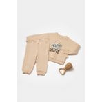 Babycosy Organik Sweatshirt&pantolon Set - 6 - 9 Ay - Açık Vizon - Krem