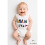 Babyden's “babasının Kıymetlisi” Yazılı Kolsuz Bebek Body Pamuk Yazlık Çıtçıtlı Zıbın Tulum 03-24AY - Beyaz - 3 - 6 Ay