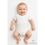 Babyden's Beyaz Kısa Kollu Çıtçıtlı Bebek Body Zıbın Pamuklu 0-3 Ay - 24 Ay Tulum Rahat Bebek Giyim - 9 - 12 Ay