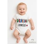 BABYDEN'S Dedesi'nin Kıymetlisi Yazılı Bebek Çıtçıtlı Body Tulum | %100 Pamuk | Kısa Kollu Zıbın | 0-3Ay-24Ay