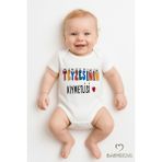 Babyden's Teyzesinin Kıymetlisi Yazılı Bebek Body | Pamuk Çıtçıtlı Tulum Zıbın | Kısa Kollu Unisex - Beyaz - 6 - 9 Ay