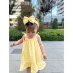 BabyDia Müslin Mini Boy Elbise A Kesim Sarı Renk Yazlık Günlük Kullanım İçin - 4 - 5 Yaş