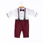 Babydola 13497 Kırmızı Papyonlu 2'li Erkek Bebek Takım