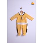 Babydola Erkek Bebek Patikli Kadife Tulum Yenidoğan Hastane Çıkışı Bebek Hediyesi 14112 - Sarı - 3 - 4 Ay