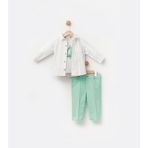 Babydola Gömlek Tişört Pantolon Takım Elbise 13615 - 1 Yaş - Mint Yeşili