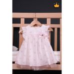 Babydola Kız Bebek Bayramlık Çiçekli Tül Detaylı Elbise 15055 - Pembe - Standart