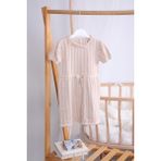 Babydola Saç Bantlı Bebe Yaka Triko Kız Bebek Elbise 5509 - 6 - 9 Ay - Bej