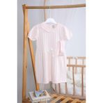 Babydola Saç Bantlı Bebe Yaka Triko Kız Bebek Elbise 5509 - 6 - 9 Ay - Pembe