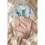 Babydonat 2'li Set Sıvı Geçirmez Uzun Kollu Mama Önlüğü - Blw Uyumlu Leke Tutmaz Butterfly ve Vintage Çiçek Desenli Bebek Aktivite Önlüğü 6-24 Ay - Çok Renkli - Standart