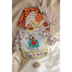 Babydonat Bebek Mama Önlüğü 0-2 Yaş | Giyilebilir Kollu Ve Zürafa Safari Desenli | Su Geçirmez
