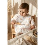 Babydonat Bebek Uzun Kollu Sıvı Geçirmez Mama Önlüğü - Leke Tutmaz Blw Önlüğü - Gökkuşağı ve Arı Desenli Fonksiyonel Bebek Önlüğü 6-24 Ay - Çok Renkli - Standart