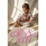 Babydonat Bloom 2'li Paket Sıvı Geçirmez Uzun Kollu Bebek Mama Önlüğü -6-24 Ay Pembe Kuğu ve Ceylan Desenli Blw Önlük Seti - Çok Renkli - Standart