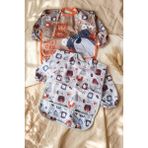 Babydonat Bubu Bear 2'li Set Uzun Kollu Su Geçirmez Bebek Mama Önlüğü - Ayıcık Desenli Leke Tutmaz Blw ve Aktivite Önlüğü 6-24 Ay - Çok Renkli - Standart