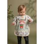 Babydonat Geyik Desenli Sıvı Geçirmez Uzun Kollu Unisex Bebek Mama ve Aktivite Önlüğü 6-24 Ay - Çok Renkli - Standart