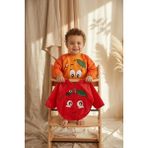 Babydonat Sıvı Geçirmez Uzun Kollu Bebek Mama Önlüğü - 2'li Set 6-24 Ay Elma ve Portakal Desenli Blw Uyumlu Yemek Önlüğü - Çok Renkli - Standart