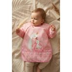Babydonat Swan Dream Toz Pembe Sıvı Geçirmez Kollu Bebek Mama Önlüğü - Blw Uyumlu Leke Tutmaz Ek Gıda Önlüğü 6-24 Ay - Çok Renkli - Standart