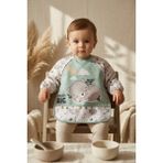 Babydonat Tinybear Dream Big Su Geçirmez Uzun Kollu Mama Önlüğü - Mint Yeşili Blw Uyumlu Bebek Ek Gıda Önlüğü 6-24 Ay - Çok Renkli - Standart